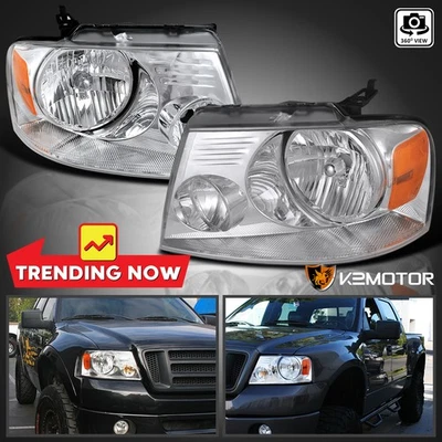 Fits 2004-2008 Ford F150 F-150 2006-2008 Lincoln Mark LT Headlights Headlamps Foto 1 de 4