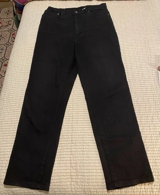 JEANS L.A. AZULES ELÁSTICOS CINTURA ALTA NEGROS PIERNA RECTA Talla 16 Foto 1 de 4