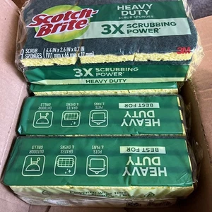 Scotch-Brite® strapazierfähiger Scheuerschwamm, 5er Pack, 45 Schwämme insgesamt, grün/gelb - Bild 1 von 2
