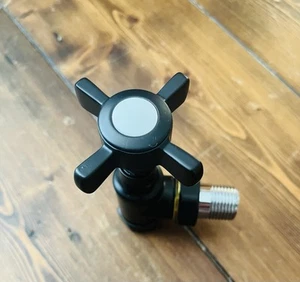 Pair Matt Black Angled Radiator Valves 15mm Traditional - Picture 1 of 3