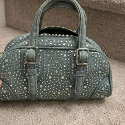 Zara Jean Material Bedazzled Crossbody Bag SIZE M  6073/110/017 — 第 1/4 张图片