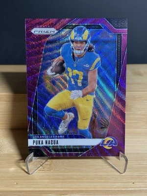 2024 帕尼尼 Prizm Puka Nacua #168 紫色波浪 Prizm /99 盒 HIT 罕见 SSP RAMS — 第 1/2 张图片