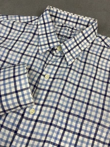 J Crew Shirt Mens Large Blue Plaid Irish Linen Button Long Sleeve Casual Preppy - Picture 1 of 10