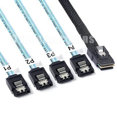 Mini SAS Cable Mini-SAS (SFF-8087) to SATA Forward Breakout Internal HBA RAID - Image 1 of 4