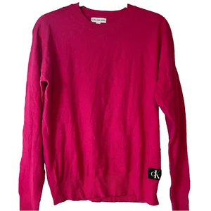 SALE!! Calvin Klein Hot Pink Knit Sweater w/ Signature Patch, Size Small, NWT!! - Picture 1 of 4