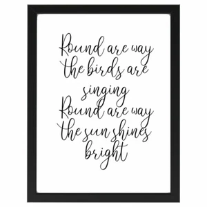 Round Are Way, Oasis, Lyrics, Bar, Music, Poster, Print A4, A5 or A6 - Picture 1 of 1