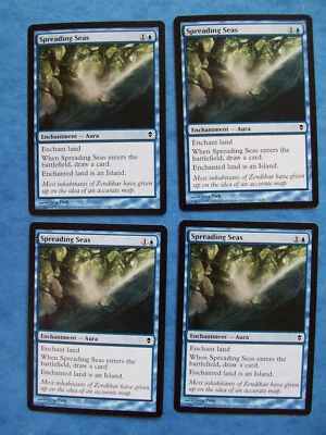 MTG Magic the Gathering SPREADING SEAS ZENDIKAR NM X4 ACTUAL PICTURES - Image 1 of 2