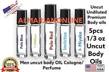 5x pcs 1/3 Oz Compare  Cologne Body Oil Fragrance for Men Pure Uncut Body Oil