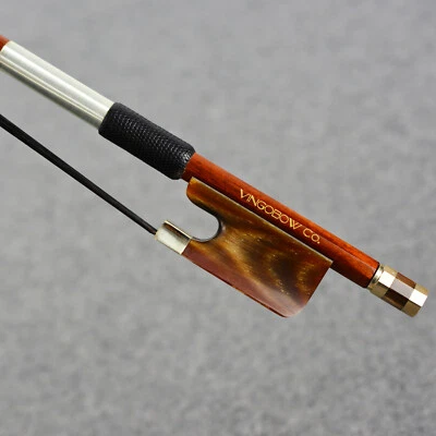 Hermoso arco para violonchelo profesional Pernambuco rana cuerno de buey pelo negro tono salvaje 4/4 Foto 1 de 4