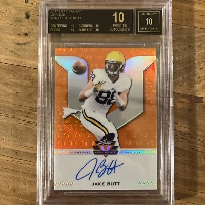 2017 Leaf Valiant Orange /25 Jake Butt #BA-JB1 BGS 10 PRISTINE Rookie Auto RC - Image 1 of 4