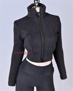1/6 Black Zipper Tights Tops Clothes For 12inch Female Phicen TBL JO Figure Body - Picture 1 of 6