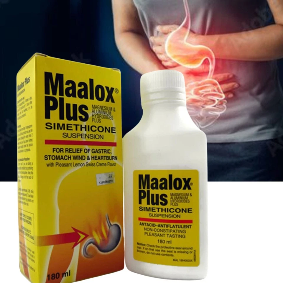 4X Maalox Plus Simeticona Suspensión Alivio de Gástrico, Viento Estomacal y Acidez Estomacal Foto 1 de 4