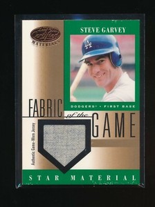 STEVE GARVEY 2001 LEAF CERTIFIED MATERIALS FABRIC OF THE GAME JERSEY *DODGERS*