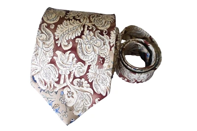 NINA RICCI MEN'S TIE IVORY, BEIGE/FLORAL Width: 3.75" Length: 57" - Image 1 of 3