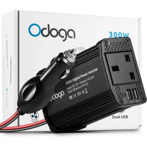 Odoga 300W Car Power Inverter 12V to 240V / 230V Converter, Dual USB 4.8A Ports - Picture 1 of 6