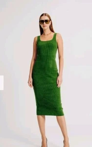 Torn By Ronny Kobo GiGi Rib Knit Dress In Green Size Medium - Picture 1 of 7
