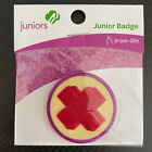 Girl Scouts Juniors Badge JUNIOR FIRST AID Badge Iron-On Patch Red Cross