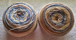 8ply Blend Unbranded 416g total weight Variegated Fawn/grey x 2 balls New Unused - Picture 1 of 6