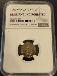 1999 VANUATU VATU Coin - Brilliant Uncirculated NGC Graded - Picture 1 of 2