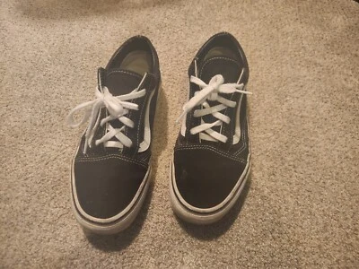 Zapatillas deportivas Vans Off The Wall negras de gamuza de cuero plataforma baja para mujer 8 #S89 Foto 1 de 4