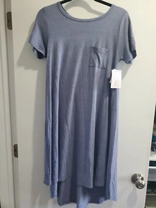 LULAROE Carly Swing Dress Extra Small Blue Heather Space Loose Flowy NWT - Picture 1 of 4