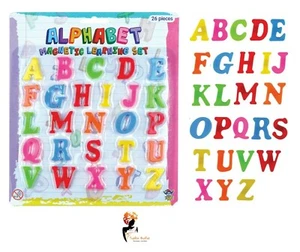 MAGNETIC ALPHABET LETTERS Kids Fridge Magnets Numbers Teaching Learning Toy Set - Picture 1 of 5