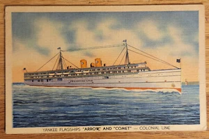 Yankee Flagship Colonial Line S.S. "Arrow" Postkarte PC 1940 Passagierschiff RI NY - Bild 1 von 1