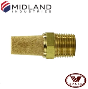 Midland Metals! Sintered Bronze Cone Muffler, Brass Body 1/8" NPT 300021 - Picture 1 of 4