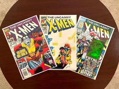 (lot of 3 comics) Uncanny X-Men #302 #303 #304 (Marvel 1991-92) Hologram 9.4 NM - Image 1 of 4