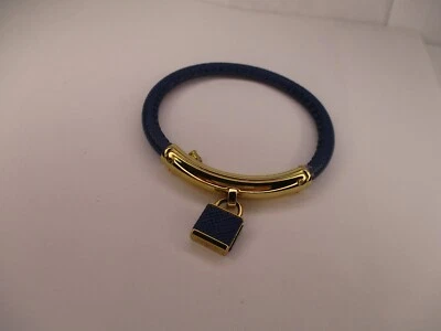 Браслет Michael Kors темно-синий кожаный с магнитной застежкой и замком - Изображение 1 из 4