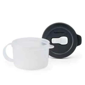 New Tupperware Microwave Reheating Round 520ml Crystalwave Soup Black - Picture 1 of 2