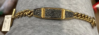 Pulsera Henri Bendel tono dorado con cristales de bronce y cierre de palanca 7,5 pulgadas Foto 1 de 4