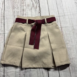 NAUTICA GIRLS SCHOOL UNIFORM TAN SKORT SKIRT SIZE 10 PULL ON ELASTIC WAISTBAND - Picture 1 of 14