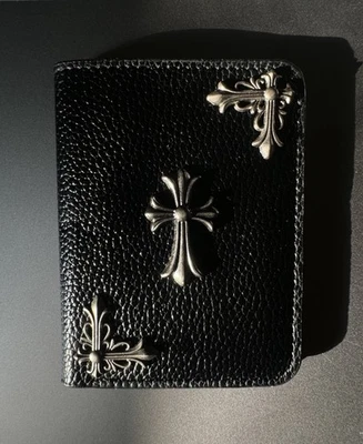 black leather wallet with cross, with suede interior😍  Same day shipping 💥 - Image 1 of 4