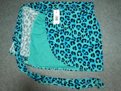 Women's Blue Leopard Print Wrap Skirt Size 8 - Image 1 of 4
