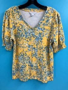Liz Claiborne Damen gelb & blau V-Ausschnitt Top-Größe-S - Bild 1 von 6
