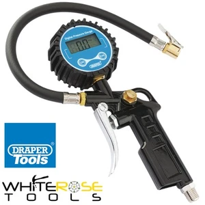 Inflador de neumáticos de aire digital Draper empuñadura de pistola coche 20 BAR 0-300 PSI 1/4" BSP entrada - Imagen 1 de 1