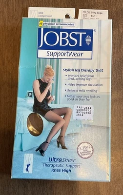 Jobst Ultra Sheer CT Compression Knee High Stockings 8-15 mmHg Beige 9.5-11 NIB - Image 1 of 4