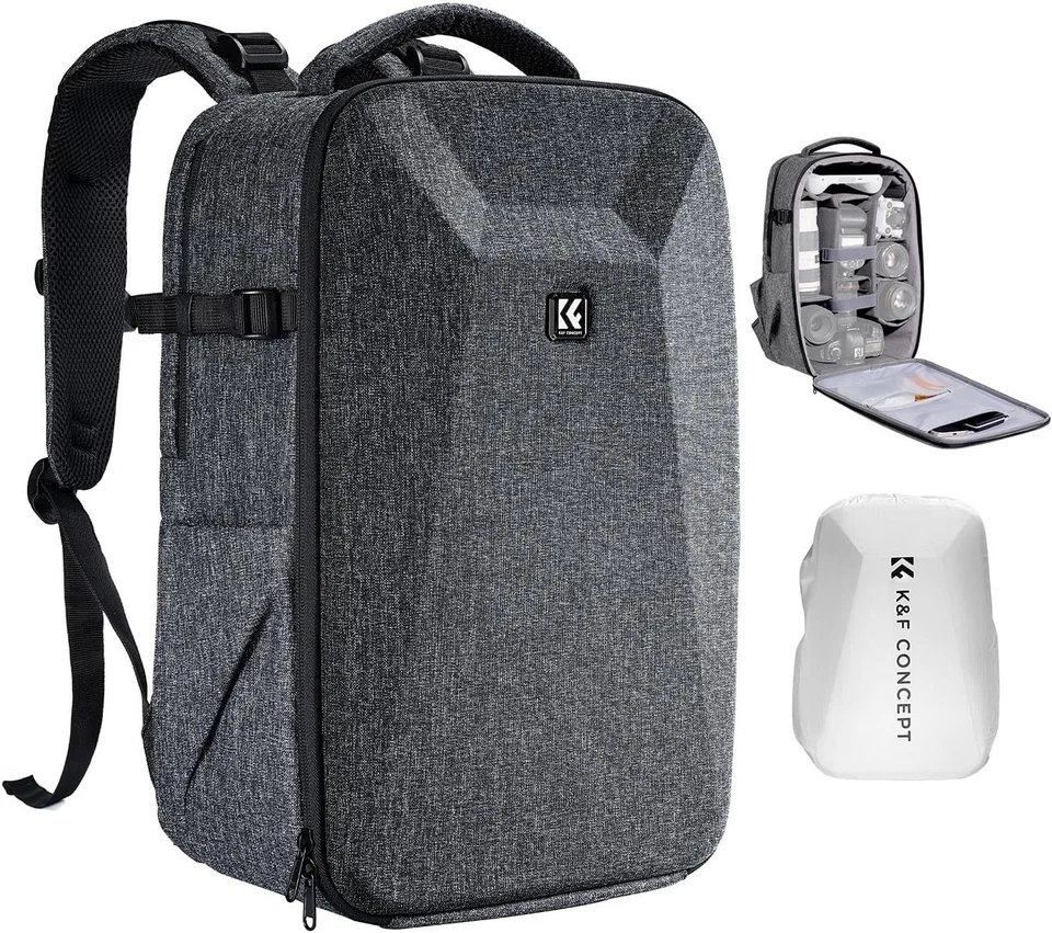 K&F Concept 22L Hardshell Camera Backpack DSLR Photography Camera Case SLR Bag - Image 1 of 4