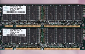 1GB 2X512MB PC-133 NANYA NT51264V8HA0G-75B PC133 SDR DUAL RANK Ram Memory Kit - Picture 1 of 2
