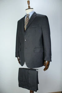 Lux BOGLIOLI Gray Plaid & Check PURE WOOL 3/2 Suit 54 IT 44 US/UK 36X30 Short - Picture 1 of 17