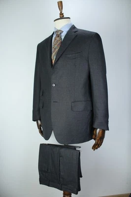Lux BOGLIOLI Gray Plaid & Check PURE WOOL 3/2 Suit 54 IT 44 US/UK 36X30 Short - Image 1 of 4