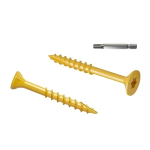 Tornillos de cubierta #8 x 3/4", tornillos de cabeza plana para madera, recubiertos de epoxi tostado, cubierta exterior... - Imagen 1 de 6