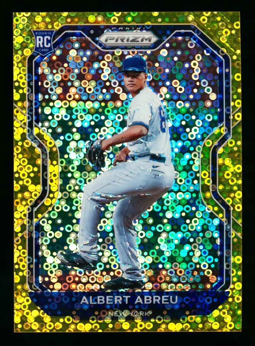 2021 PANINI PRIZM ALBERT ABREU RC GOLD DISCO REFRACTOR YANKEES ROOKIE SSP #6/10!
