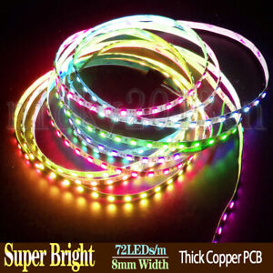 Super Bright 5M WS2811 5050 RGB LED Strip Light 360LEDs Addressable 8mm Width 