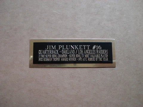 Jim Plunkett Raiders Engraved Nameplate For A Football Card Plaque 1" X 3" Cover