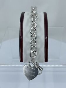 Tiffany & Co. Sterling Silver 925 Heart Bracelet 7 1/4” • 35.7g
