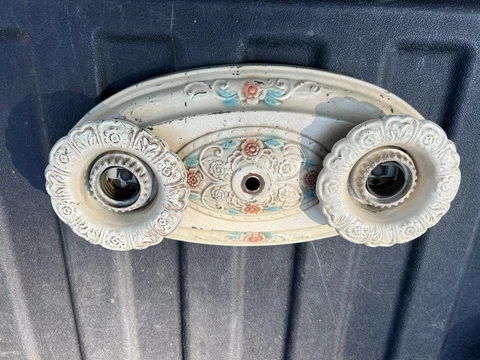 Antique  Art Deco Ceiling Fixture- Two Bulb Beautiful! Cover