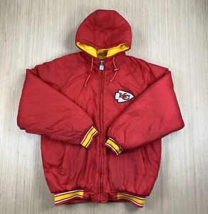 Vintage Logo 7 Jacket Mens Large Red Game Day NFL Kansas City Chiefs Puffer Y2K - Picture 1 of 18