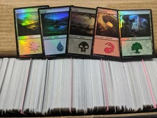 50 MTG FOIL Basic Land Lot - 10 Each Plains, Island, Swamp, Mountain, Forest